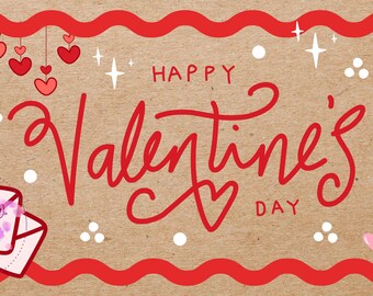Hand-painted Valentine’s Day Banner: Hand-Painted Kraft Paper Banners