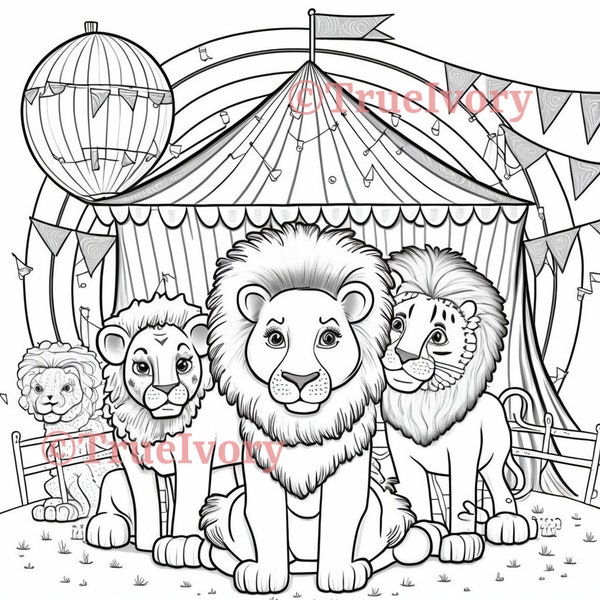 4 Childrens Circus Coloring Pages