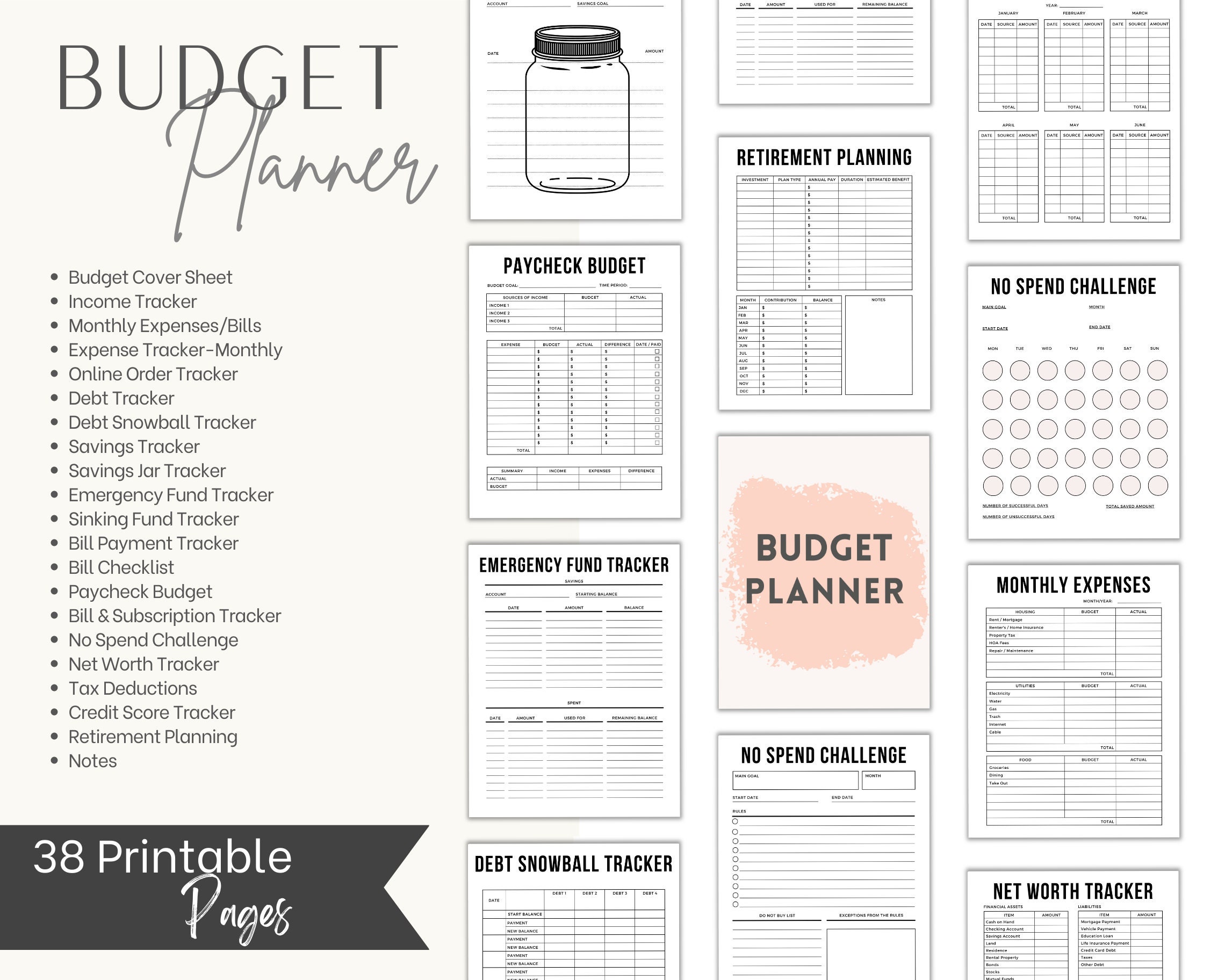Printable Budget Planner I Budget and Financial Planner I Budget ...