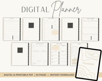 Minimalist Digital Planner, iPad Planner, Undated Digital Planner ...