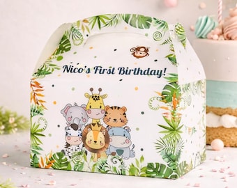 Jungle Safari Party Favor Boxes: Zoo Animal Treat, Birthday Baby Shower Goodie Boxes