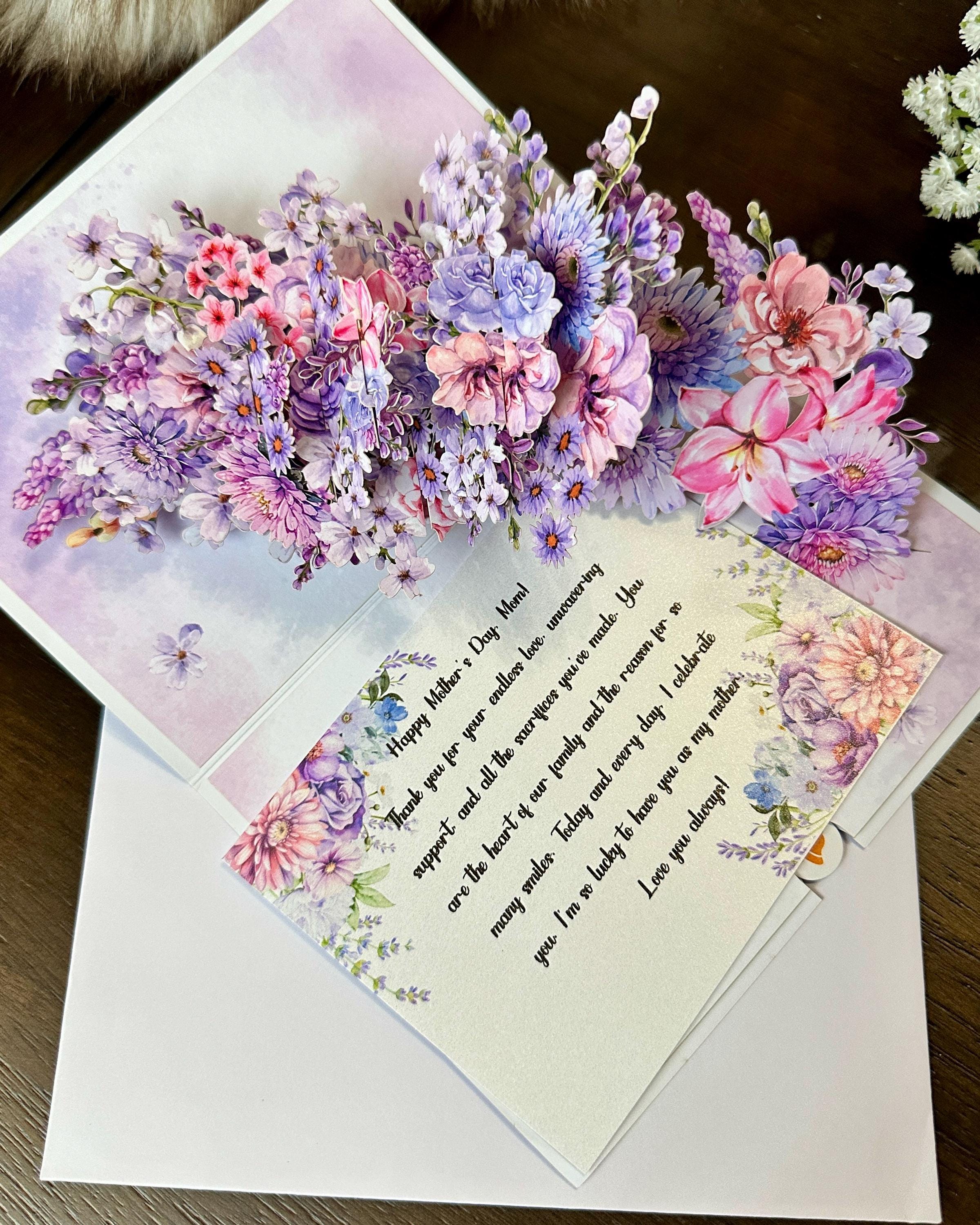 Message Inserts Design 3D Floral Pop-up Card: Custom Message Insert, Keepsake Card - Etsy