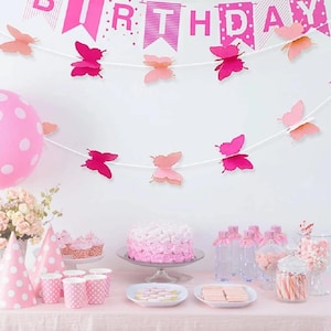 3D  Butterfly Paper Garland Butterfly Theme  Bunting Banner Party Decor Hanging Garland Paper Butterfly Wedding Backdrop Baby Shower Decor