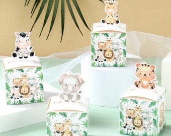 Jungle Animal Mini Favor Boxes: Safari Theme Party Decoration
