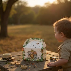 Jungle Safari Party Favor Boxes: Zoo Animal Treat, Birthday Baby Shower Goodie Boxes