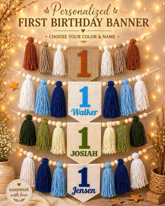 Boho High Chair Banner First Birthday, Smash Cake Banner, ONE Banner, Custom Birthday Decor, Baby Girl Boy Birthday Photo Prop