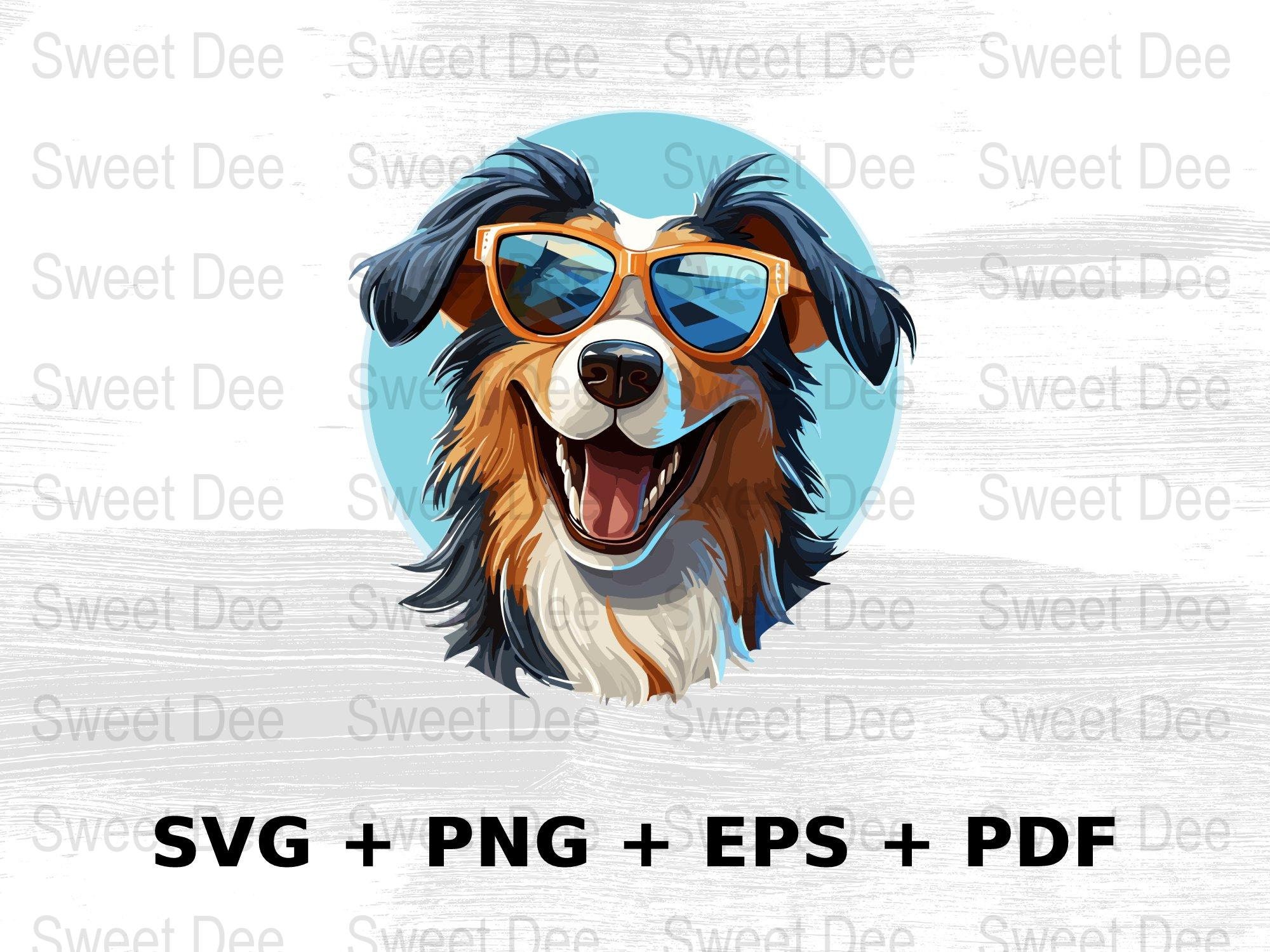 Cartoon Dog Sunglasses Svg Png Eps, Commercial Use Clipart Vector ...
