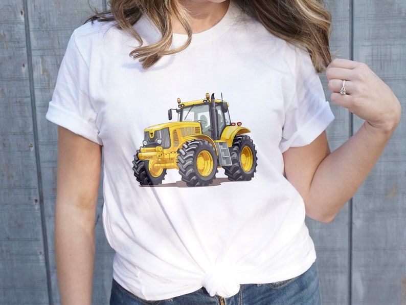 Cartoon Yellow Tractor SVG Png Eps, Commercial use Clipart Vector Graphics for Wall Art, Tshirts, Sublimation, Print on Demand image 7