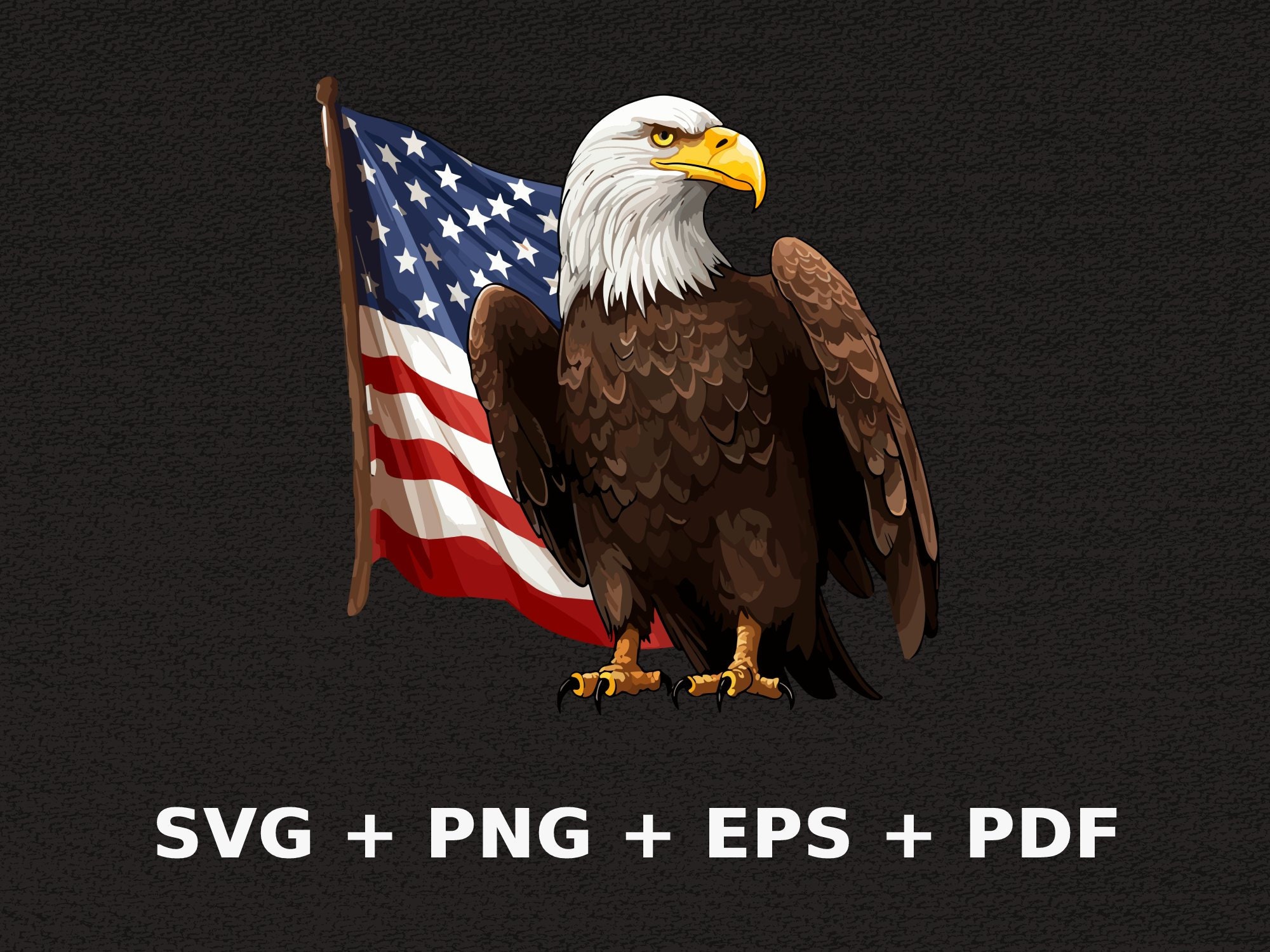 Bald Eagle American Flag SVG Png Eps, Commercial Use Clipart Vector ...