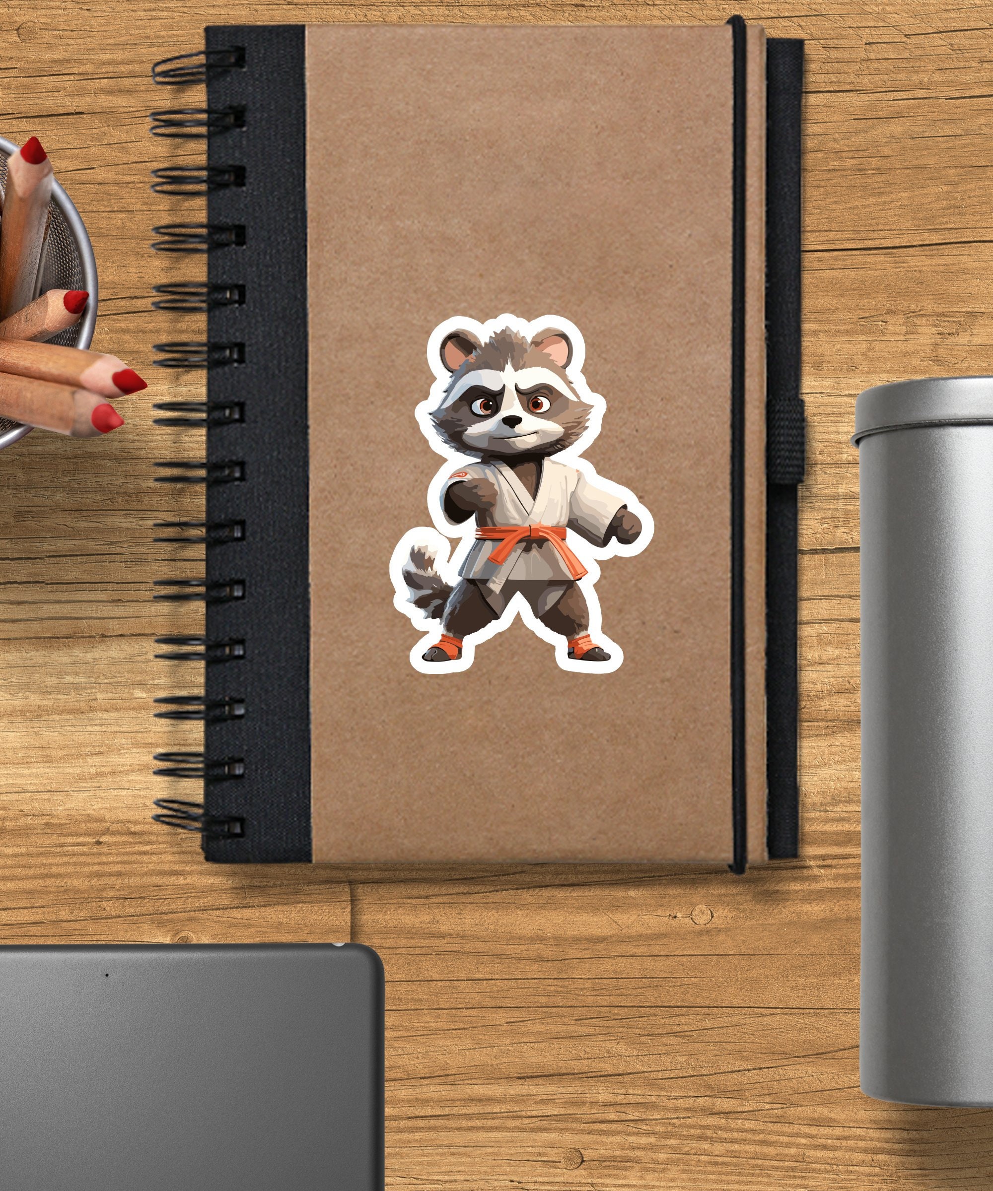 Cartoon Raccoon Karate SVG Png Eps, Commercial Use Clipart Vector ...