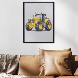 Cartoon Yellow Tractor SVG Png Eps, Commercial use Clipart Vector Graphics for Wall Art, Tshirts, Sublimation, Print on Demand image 4