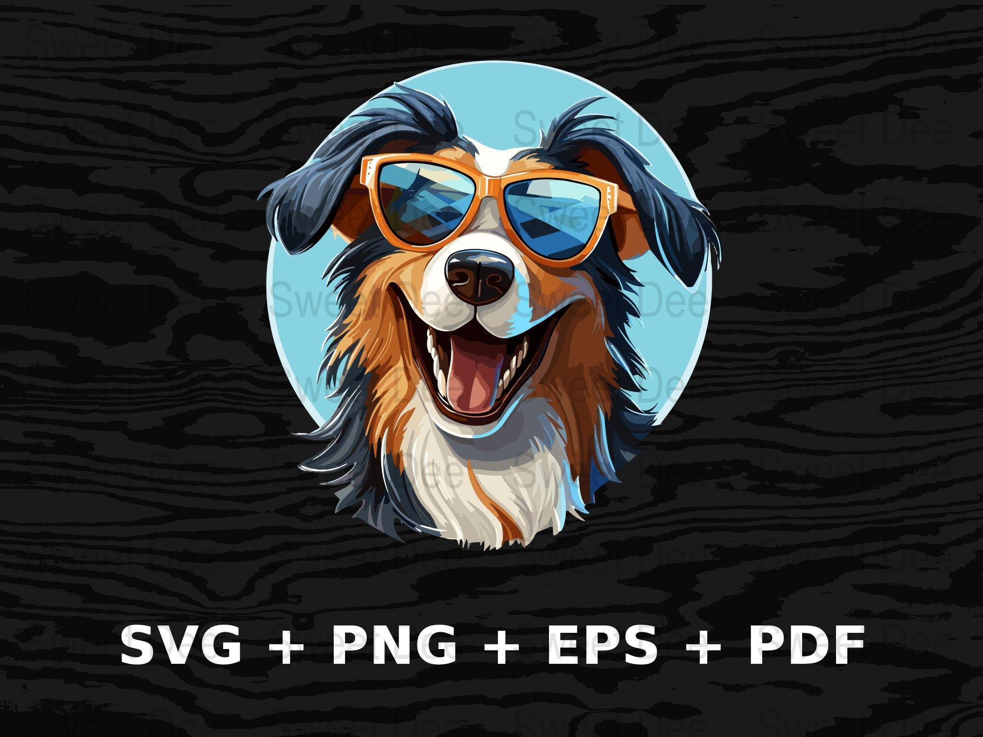 Cartoon Dog Sunglasses Svg Png Eps, Commercial Use Clipart Vector ...