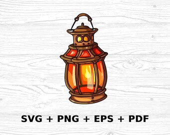 Cartoon Lantern SVG Png Eps, Commercial use Clipart Vector Graphics for Wall Art, Tshirts, Sublimation, Print on Demand