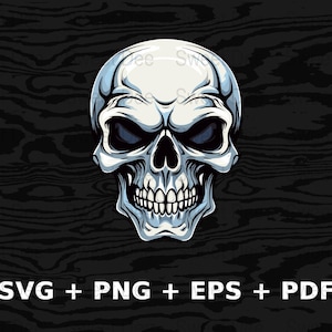 Cartoon Skull Svg Png Eps, Commercial use Clipart Vector Graphics for Wall Art, Tshirts, Sublimation, Print on Demand