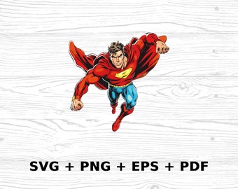 Cartoon Super Hero SVG Png Eps, Commercial use Clipart Vector Graphics for Wall Art, Tshirts, Sublimation, Print on Demand