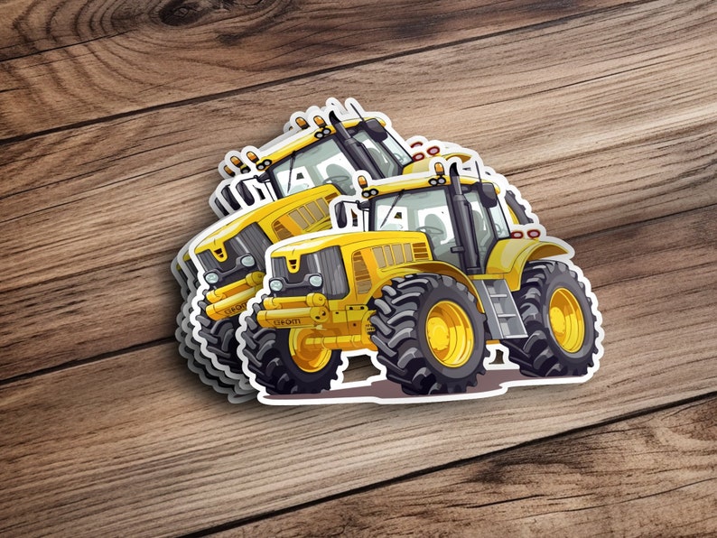 Cartoon Yellow Tractor SVG Png Eps, Commercial use Clipart Vector Graphics for Wall Art, Tshirts, Sublimation, Print on Demand image 2