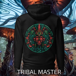 Cyberpunk Sweater Psy Hoodie Alternative Sweater Hiveminds Void Druid streetclothing Alien wear Festival Clothing Psychedelic sweatshirt