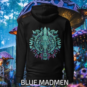 Cyberpunk Sweater Psy Hoodie Alternative Sweater Hiveminds Void Druid streetclothing Alien wear Festival Clothing Psychedelic sweatshirt
