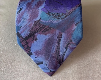 Vintage Stringbean Multi-colered tie. Purple, Tourquise and Black.