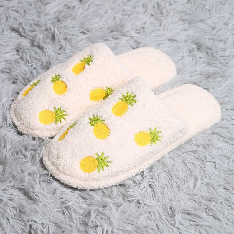 Super Soft Pineapple Fruit Print Home Indoor Floor Slippers image 1