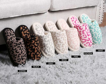 Super Weiche Leopard Print Home Indoor Floor Hausschuhe