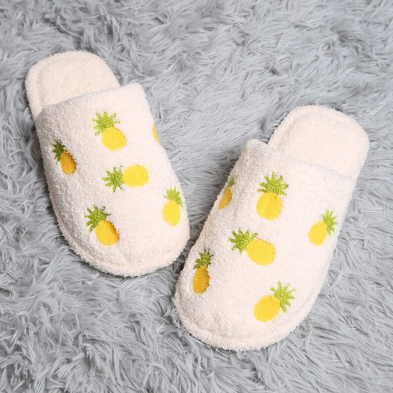 Super Soft Pineapple Fruit Print Home Indoor Floor Slippers image 2