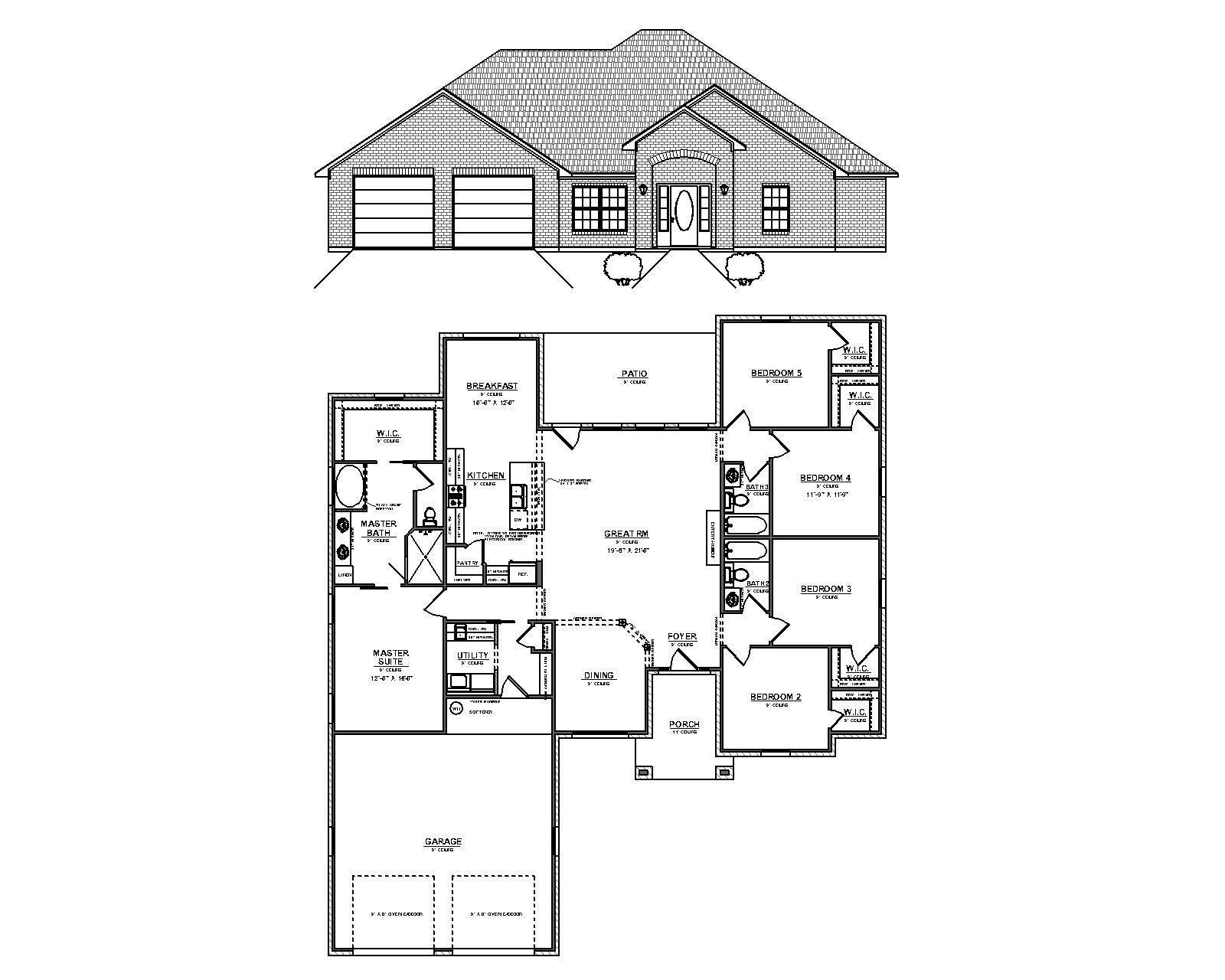 5 bedroom house plan - Etsy België, image size:1600x1280