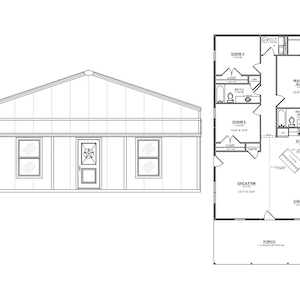 House Plans PDF&#39;s - 3 Bdrm / 2 Bath - Barndominium House Plan Home Designed Custom House Plan Blueprints - Plan