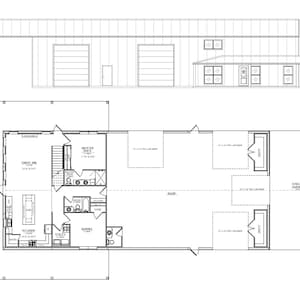 Floor Plans PDF&#39;s - 4 Bdrm / 3 Bath - Barndominium Floor Plan Home Designed Custom House Plan Blueprints - Plan