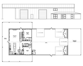 Barndomium Haus Pläne: 4 Schlafzimmer, 3 Badezimmer, Metall Gebäude (PDF Download)