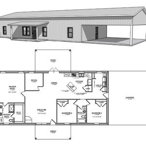 Floor Plan PDF - 3 Bdrm / 2 Bath - House Plan Home Designed Custom House Plan Blueprints - Plan #2311