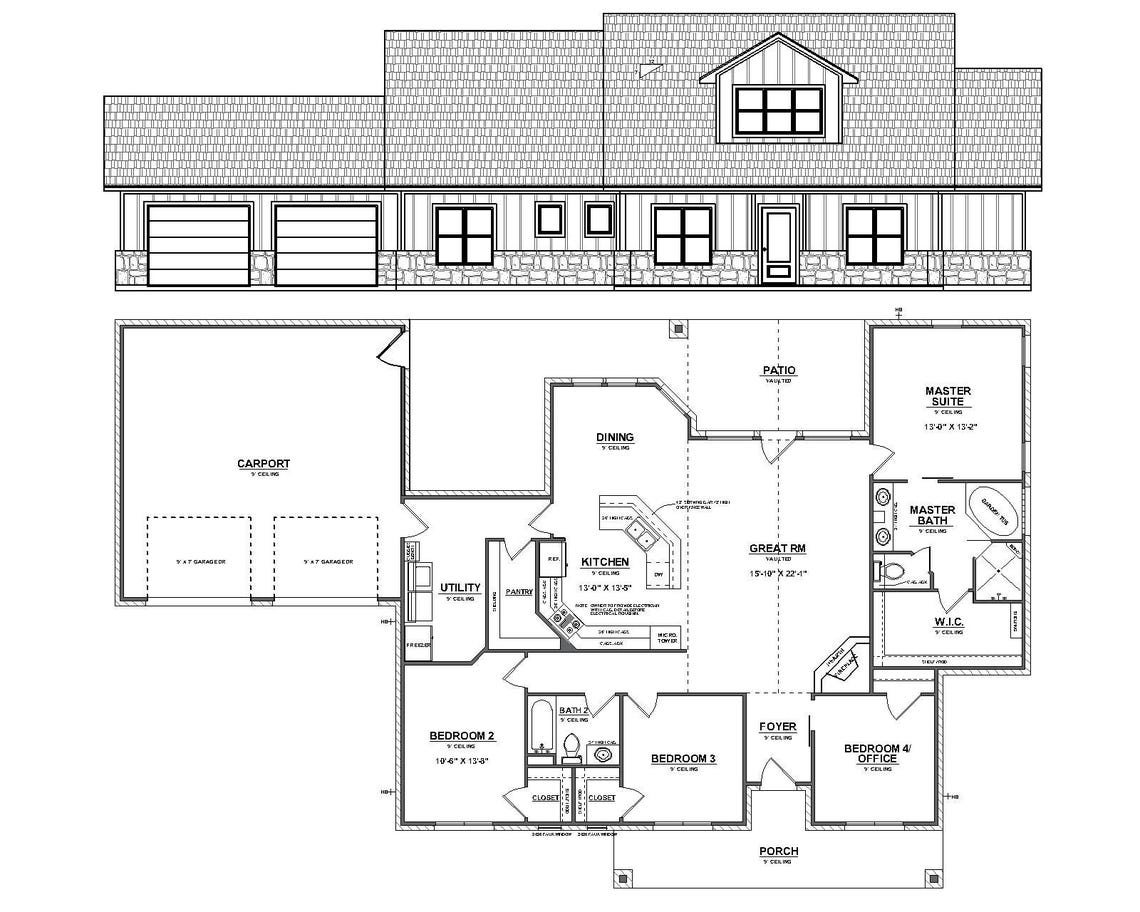 4 Bedroom House Plans: Custom Home Design W/ Blueprints (CAD File) - Etsy