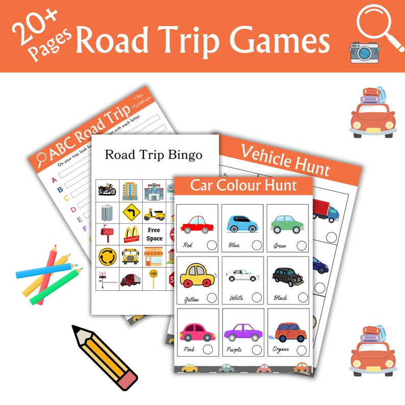Road Trip Games Printable Road Trip Games for Kids Kids Activity Car ...