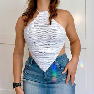 Crochet Diamond Bandana Halter Top Pattern - Princess Polly Dupe
