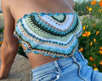 Boho Striped Mandala Bandana Crochet Top Pattern