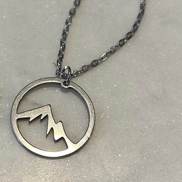 Hollow Out Mountain Pendant Necklace