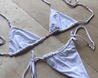 Handmade Bikini Set • Minimalist Adjustable Swimwear