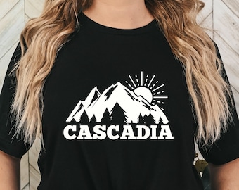Cascadia Shirt, PNW Hiking Shirt, Explore the Pacific Northwest Shirt, Cascade Mountains Shirt, Backpacking Shirt, Hiking Adventure Tshirt
