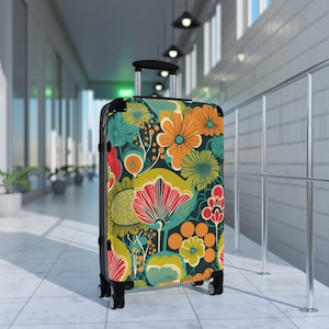 Retro Midnight Garden-ontwerp, rolkoffer, verkrijgbaar in 3 maten, handbagage: 22 inch, 27 inch (m), 31 inch (l), 360 graden draaibaar