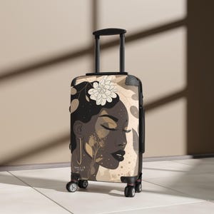 Beautifully Black, Elegant Woman Design, Suitcase, Carry On, Suitcase Comes In 3 Sizes, Carry On 22in, M 27in, L 31in, 360 deg swivel wheels