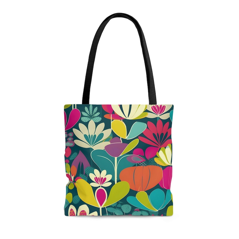 Bold Abstract Flowers Sturdy Tote Bag in Our Funky Fauna - Etsy