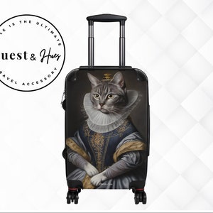 Koffer Rolkoffer handbagage met wielen Harde koffer Grey Tabby Cat Queen
