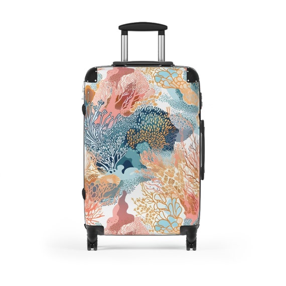 Abstract Coral Reef Suitcase, 360 Swivel Wheels, Polycarbonate Hard-Shell Luggage
