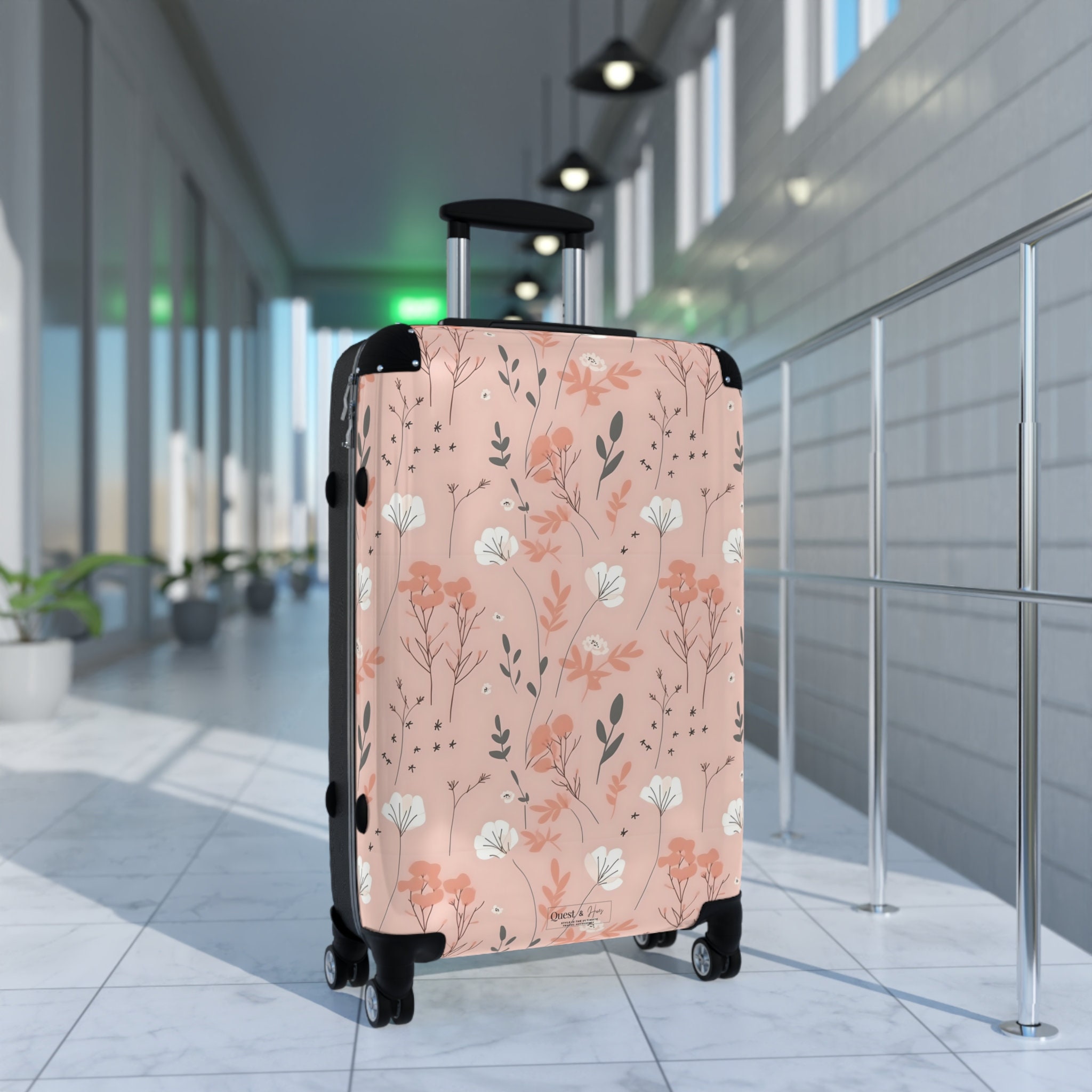 Pink Prairie Rolling Luggage, Available in Sizes, Carry on 22 In