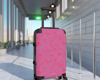 Valigia con ruote, bagaglio a mano, valigia da cabina con ruote, valigia rigida, rose