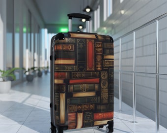 Rolling Suitcase for the Book Lover Available In 3 Sizes, Carry On 22 in, M 27 in, L 31 in, 360 Degree Swivel Wheels