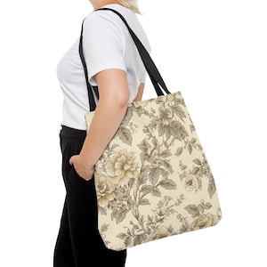 Travel Shopping  Weekend Getaways Spacious Canvas Tote  Soft Yellow French Toile