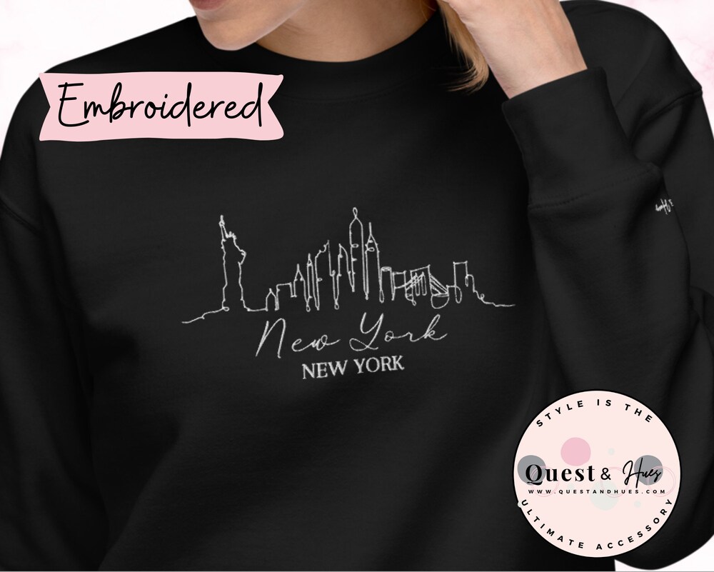 Personalized Nyc Embroidered Sweatshirt Or Hoodie Travel To New York City Unisex Gift New Hoodie
