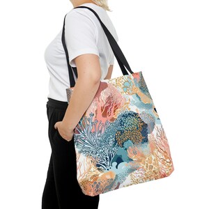 Tranquil Coral Reef Sturdy Tote Bag, School Bag, Book Back, Travel Bag, Weekender Bag, Shopping Bag