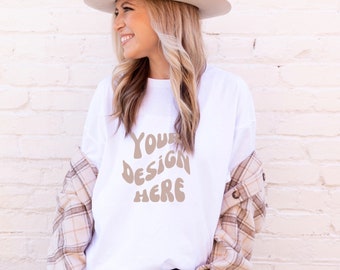 Bella Canvas 3001 White T-shirt Mockup (JPG File)